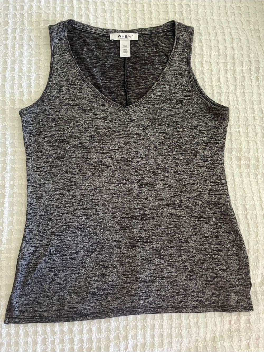 White House Black Market Charcoal Heather V-Neck Tank